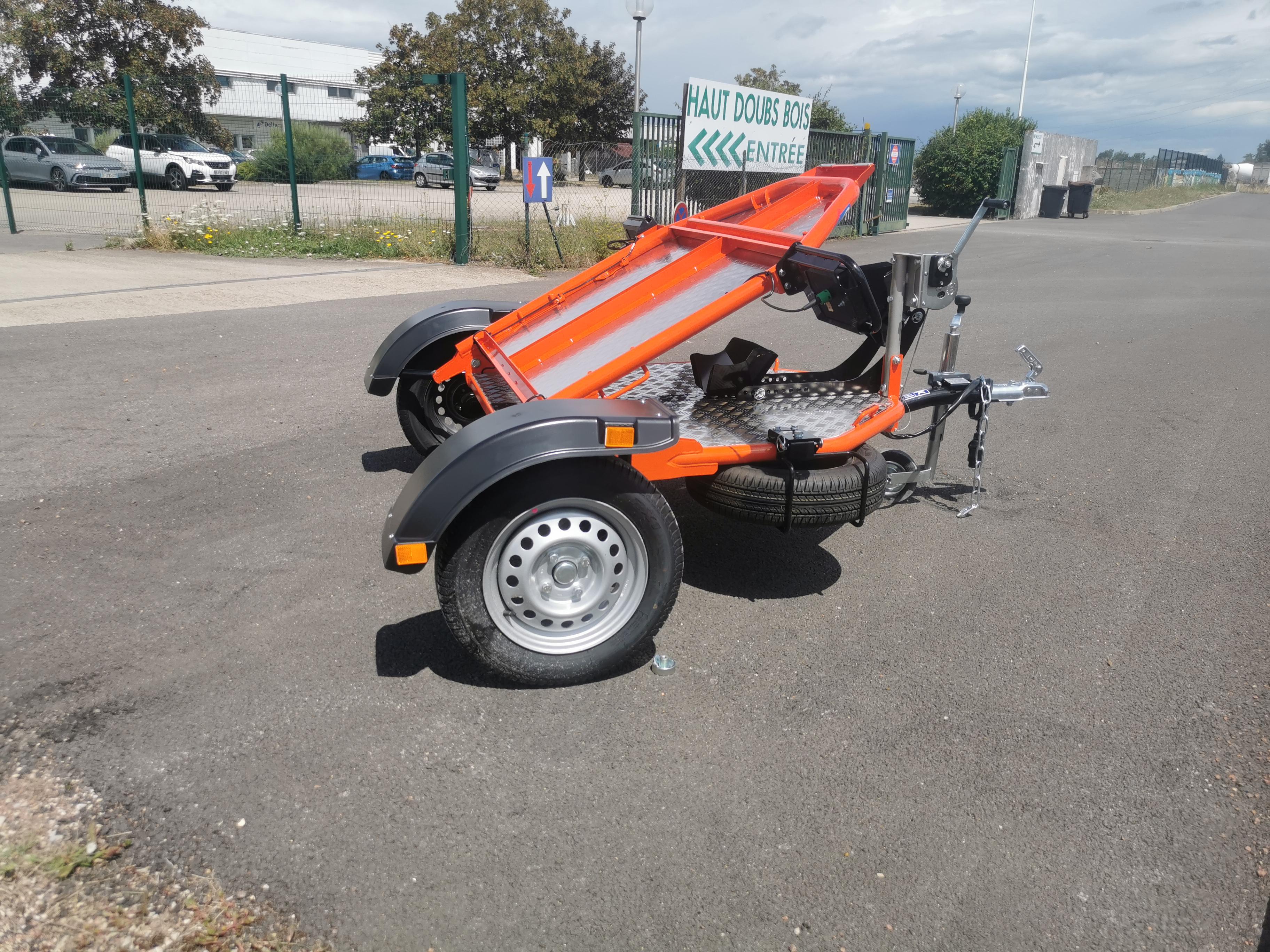 Remorque Porte Moto pliable et abaissable UNO