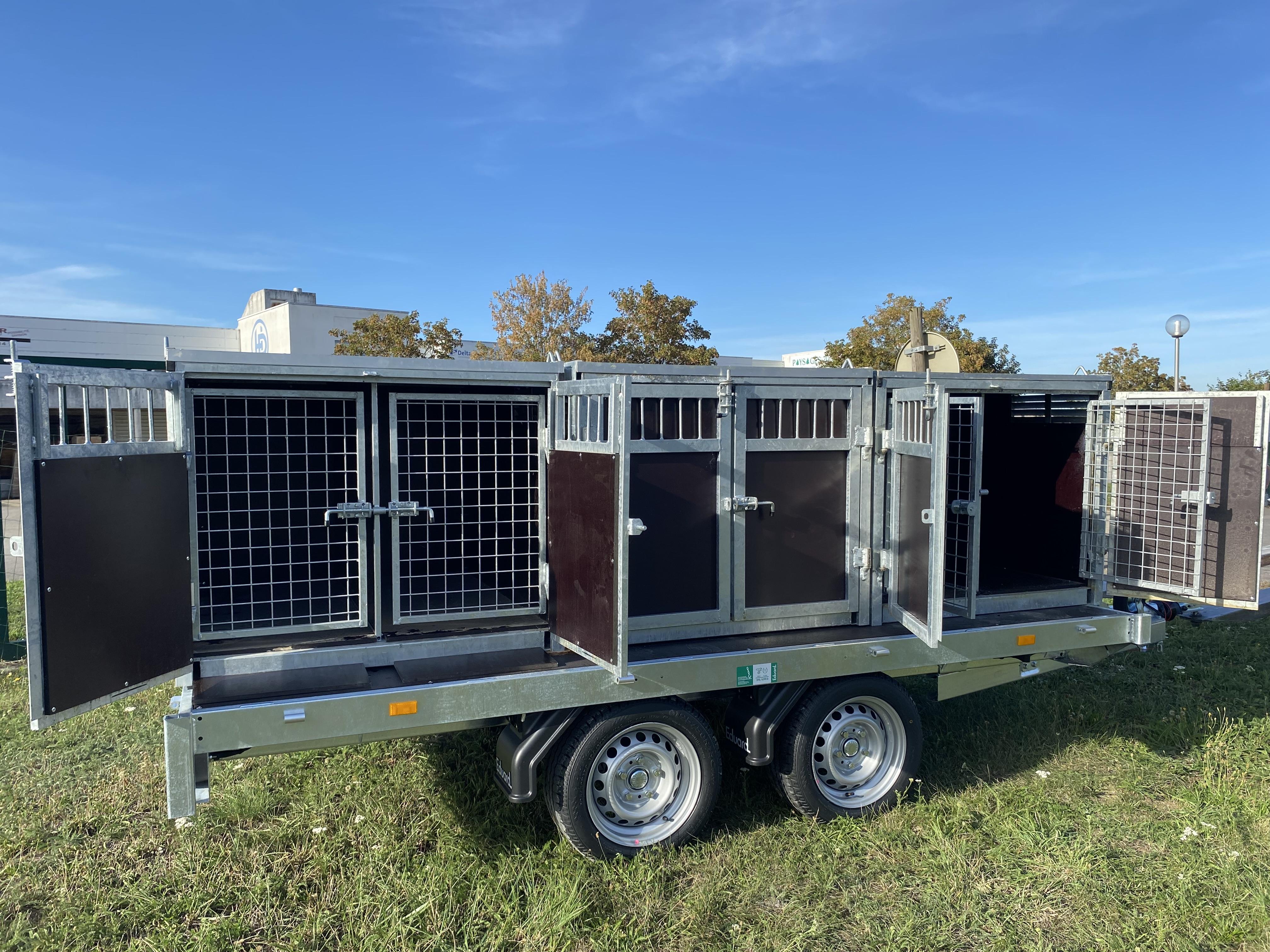 Plateau EDUARD 3.10 m x 1.60 m avec caisse à chiens 2 cases