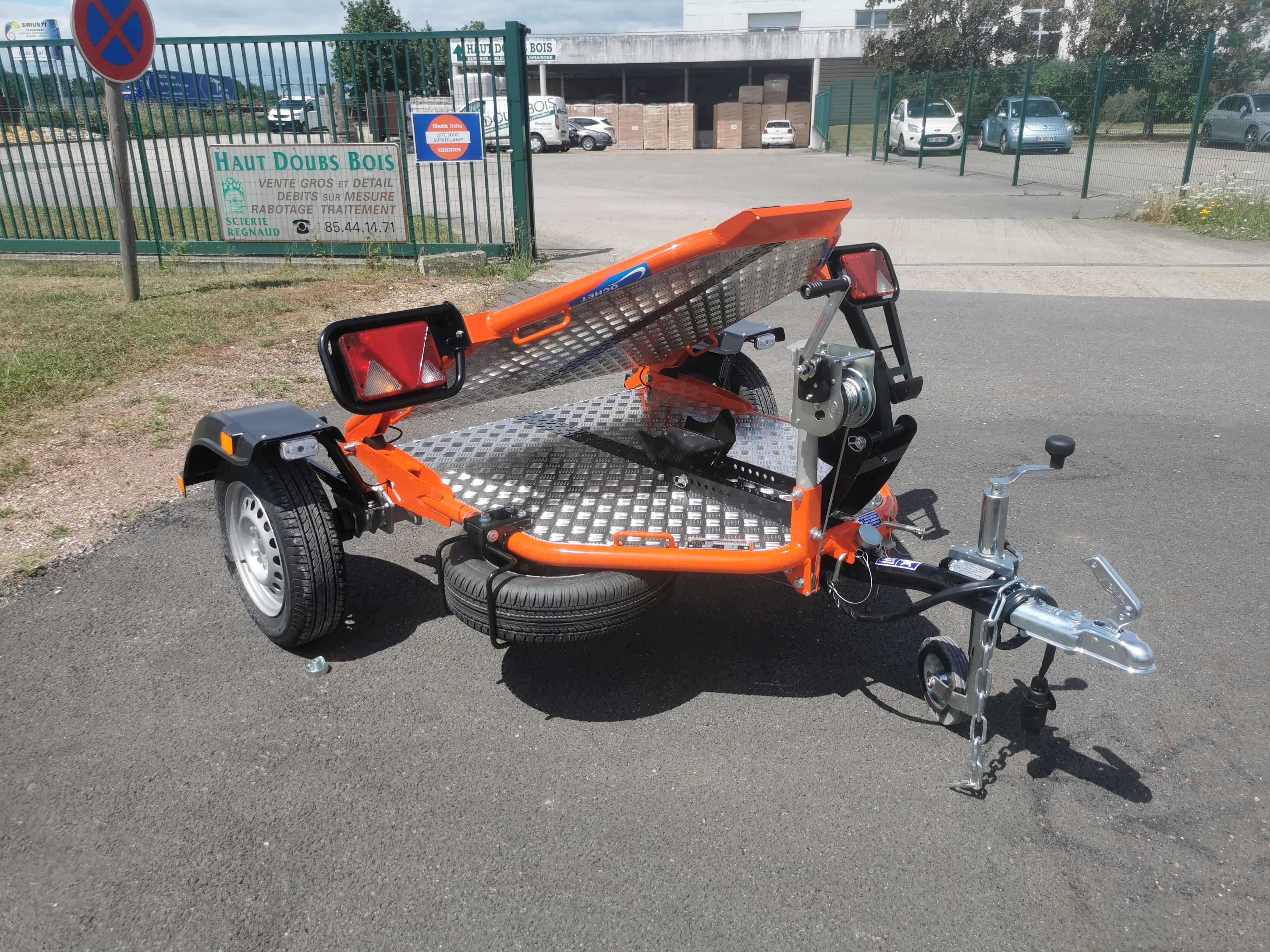 Remorque Porte Moto pliable et abaissable UNO